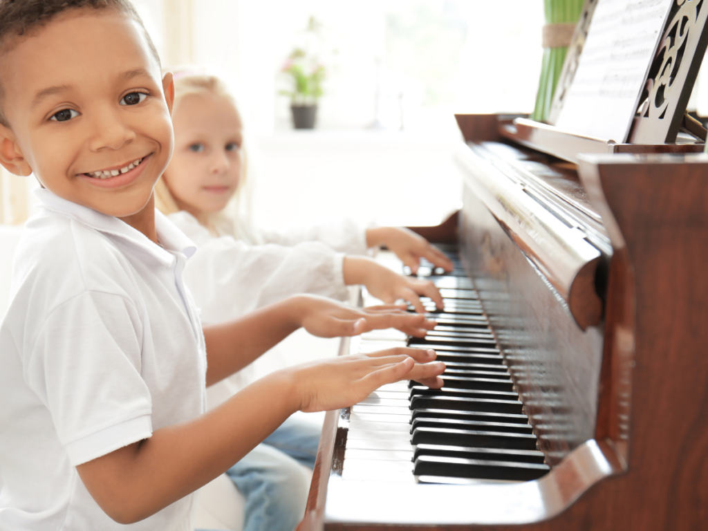 Group Piano students at keyboards